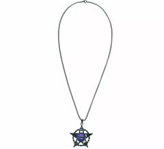 Collana in metallo viola con occhio di demone, 5 cm