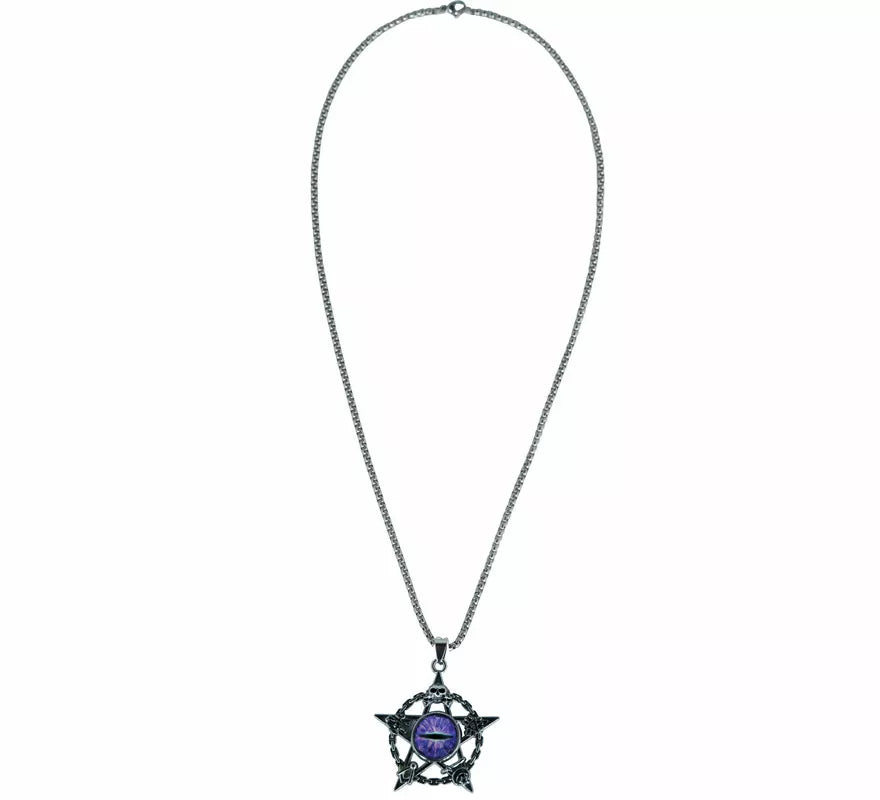 Translation missing: it.Collar Ojo Demonio Morado Metal, 5 cm