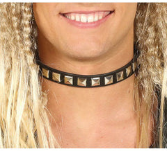 Collana punk nera e oro