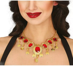 Collana di rubini rossi metallizzati