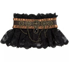 Collana nera steampunk con cuscinetti