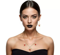 Collana e orecchini a forma di ragno