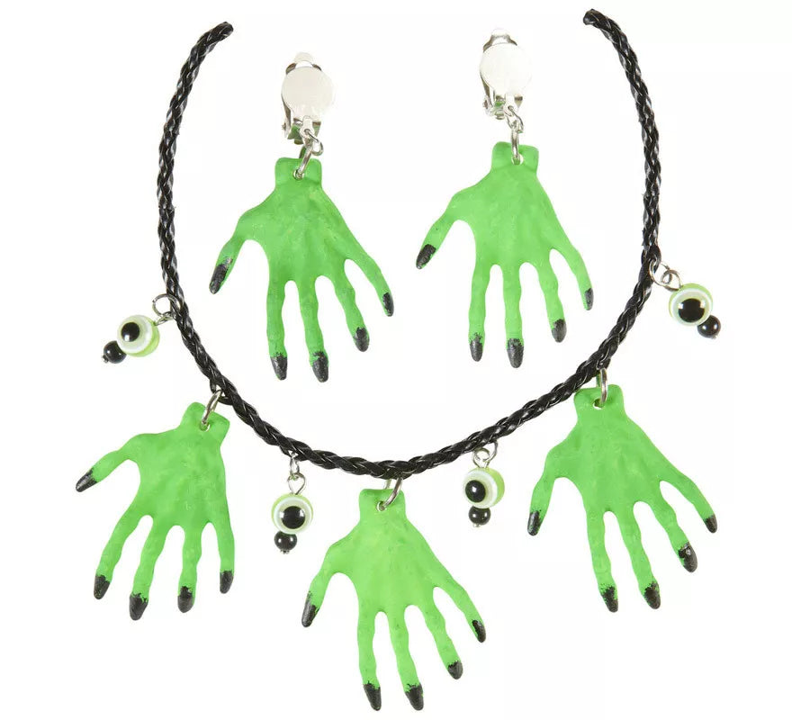 Translation missing: it.Collar y Pendientes Halloween de Manos de Bruja
