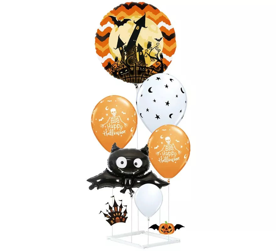 Translation missing: it.Columna Globos Blanco y naranja 9 Piezas