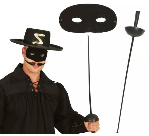Conjunto antifaz y florete 63 cm. de heroe enmascarado
