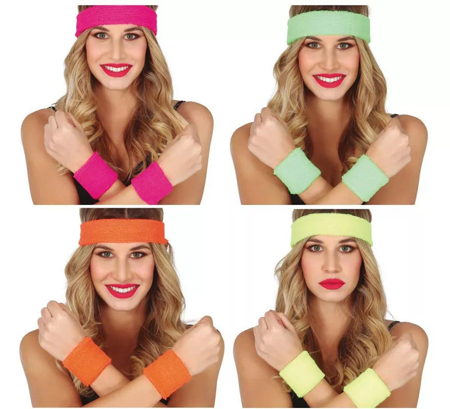 Translation missing: it.Conjunto de 2 Muñequeras y Cinta en varios colores para mujer