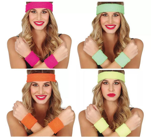Conjunto de 2 Muñequeras y Cinta en varios colores para mujer