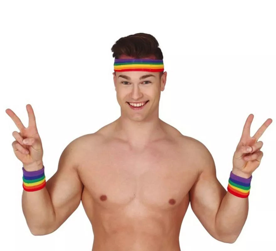Translation missing: it.Conjunto de 2 Muñequeras y Cinta Multicolor