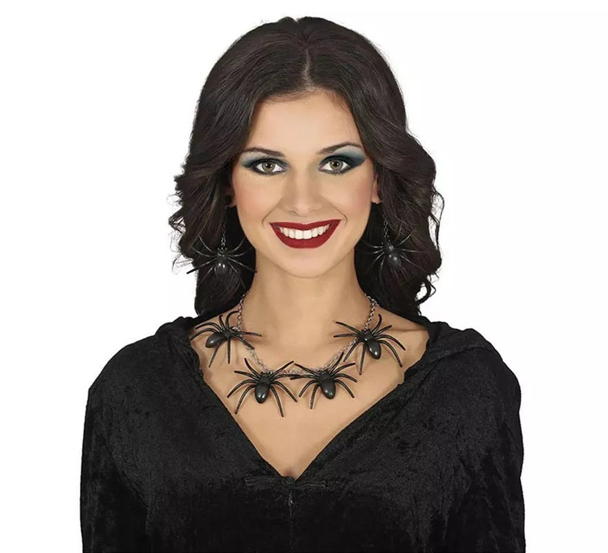 Translation missing: it.Conjunto de Collar y Pendientes de Arañas negras