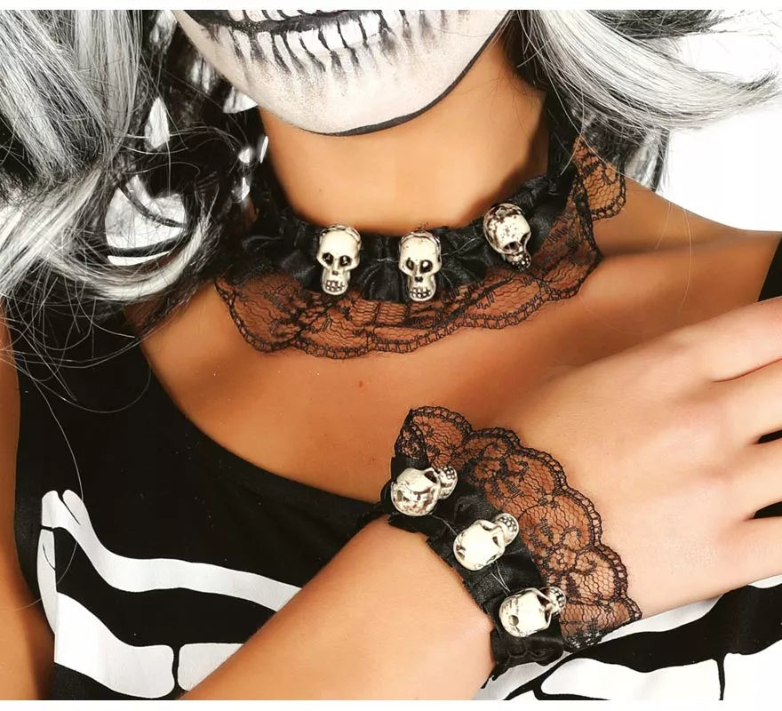 Translation missing: it.Conjunto de gargantilla y pulsera de Calaveras