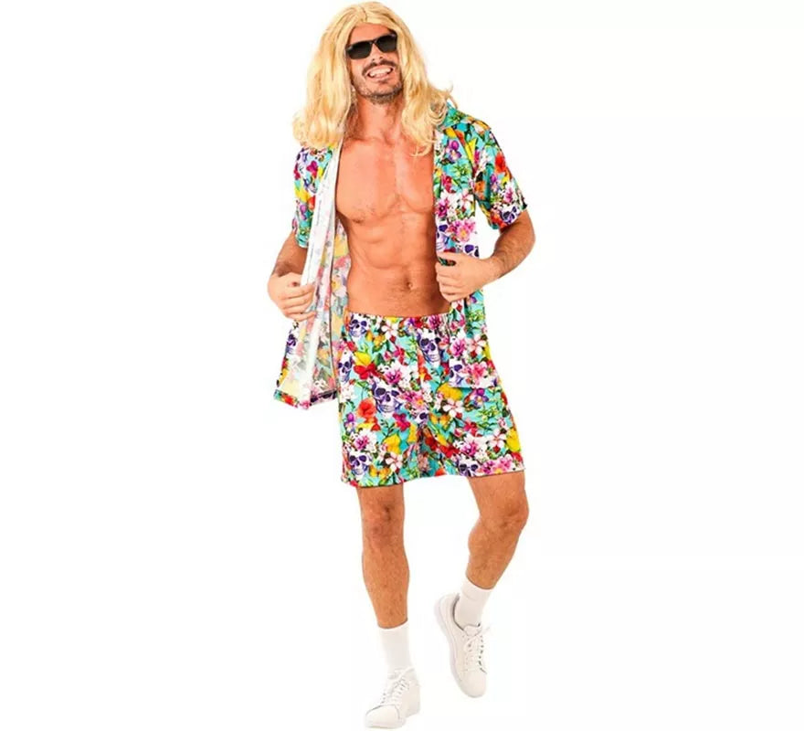 Translation missing: it.Conjunto de Verano con Estampado de Calaveras: Camisa y Shorts para hombre