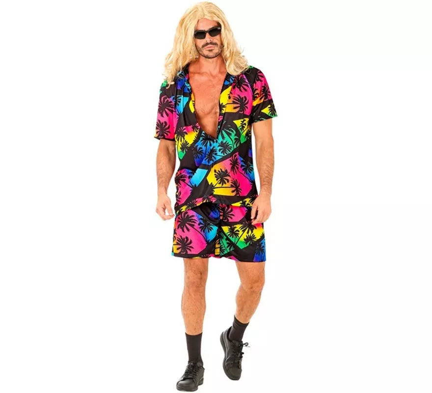 Translation missing: it.Conjunto de Verano con Estampado de Palmeras: Camisa y Shorts para hombre