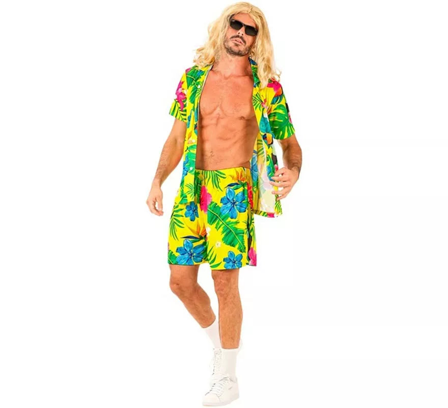 Translation missing: it.Conjunto de Verano con Estampado de Tucán: Camisa y Shorts para hombre