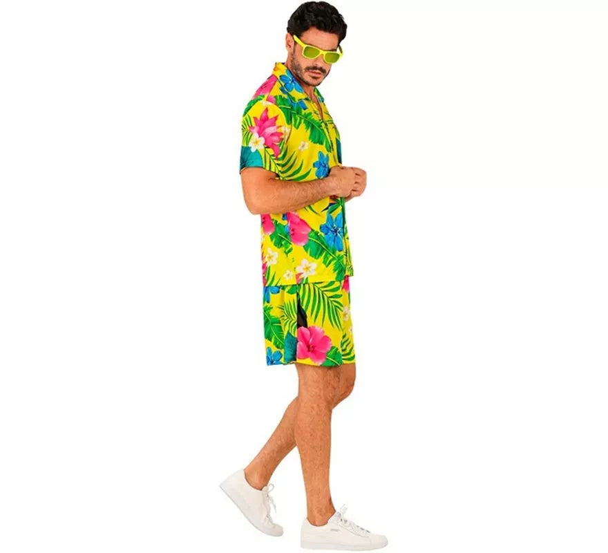 Translation missing: it.Conjunto de Verano con Estampado de Tucán: Camisa y Shorts para hombre
