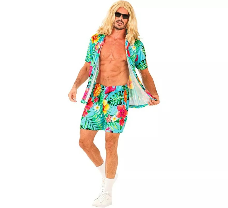 Translation missing: it.Conjunto de Verano con Estampado Tropical: Camisa y Shorts para hombre