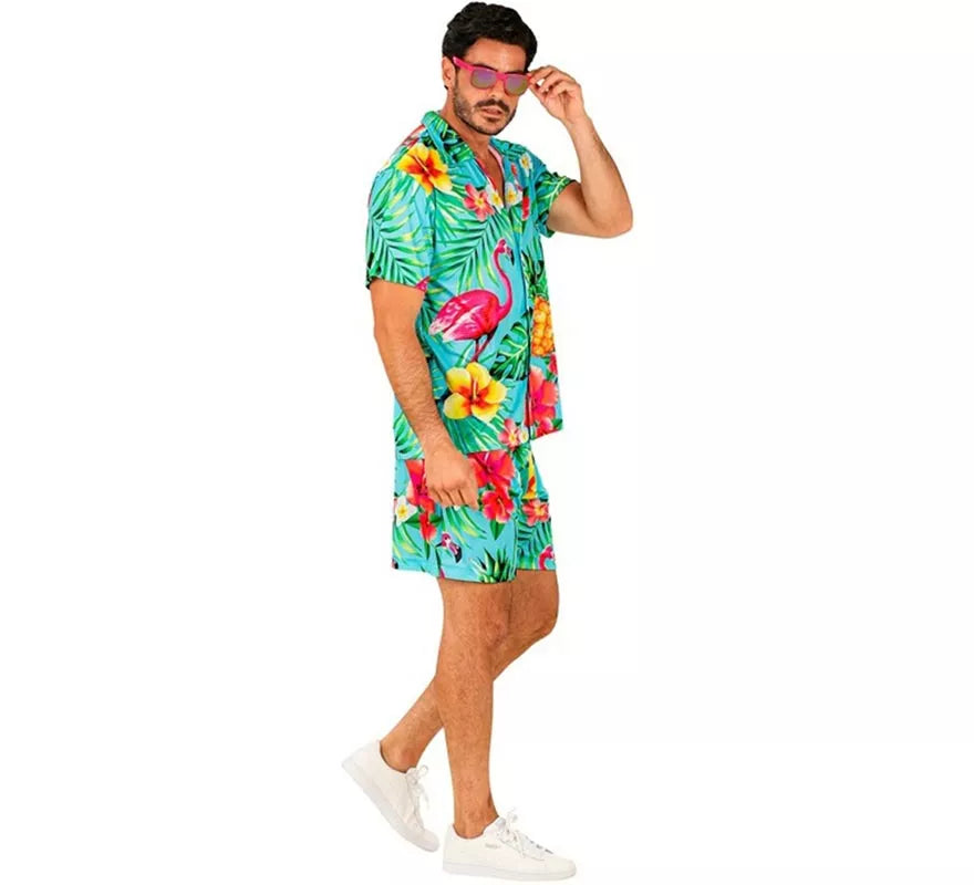 Translation missing: it.Conjunto de Verano con Estampado Tropical: Camisa y Shorts para hombre