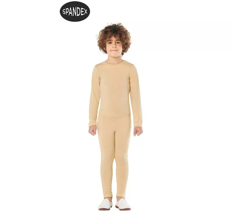 Translation missing: it.Conjunto Maillot Spandex en 2 piezas color beige para niños