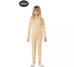 Completo da ciclismo in spandex a 2 pezzi color beige per bambini