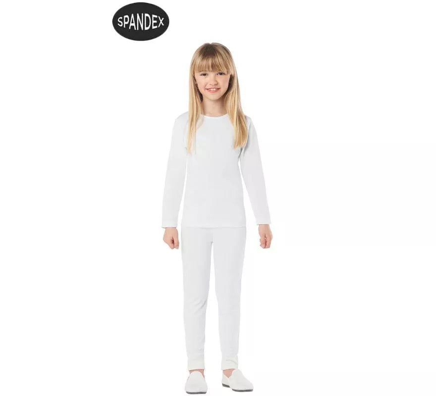 Translation missing: es.Conjunto Maillot Spandex en 2 piezas color Blanco para niños