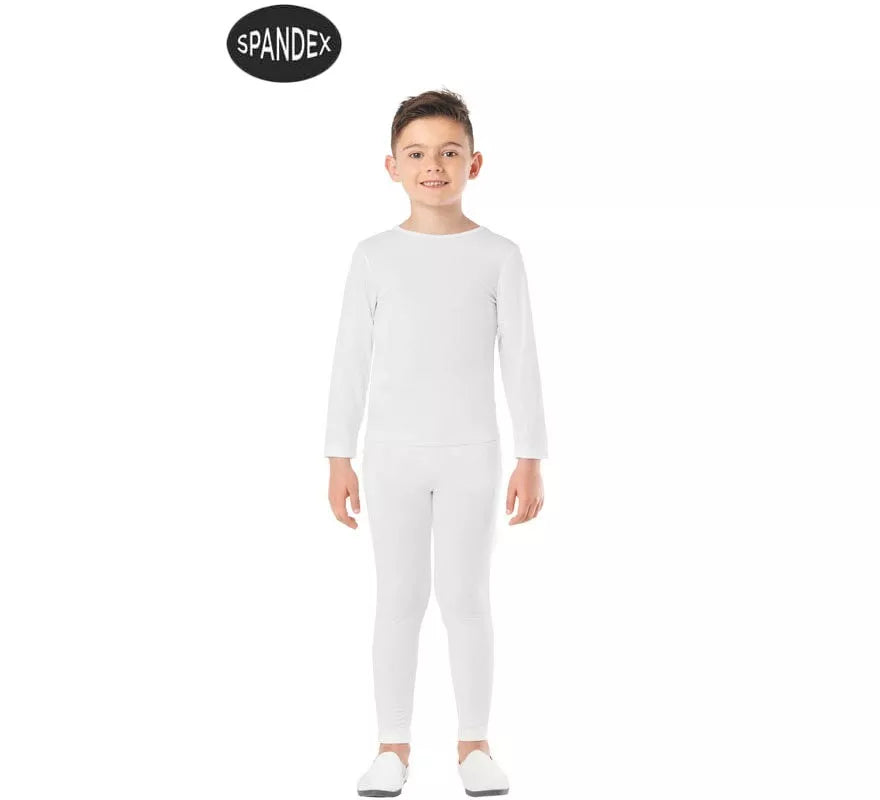 Conjunto Maillot Spandex en 2 piezas color Blanco para niños