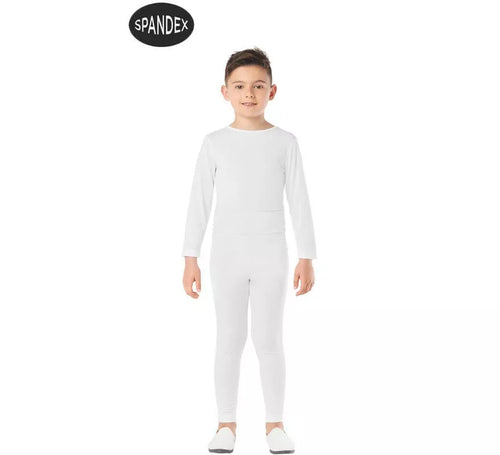 Conjunto Maillot Spandex en 2 piezas color Blanco para niños