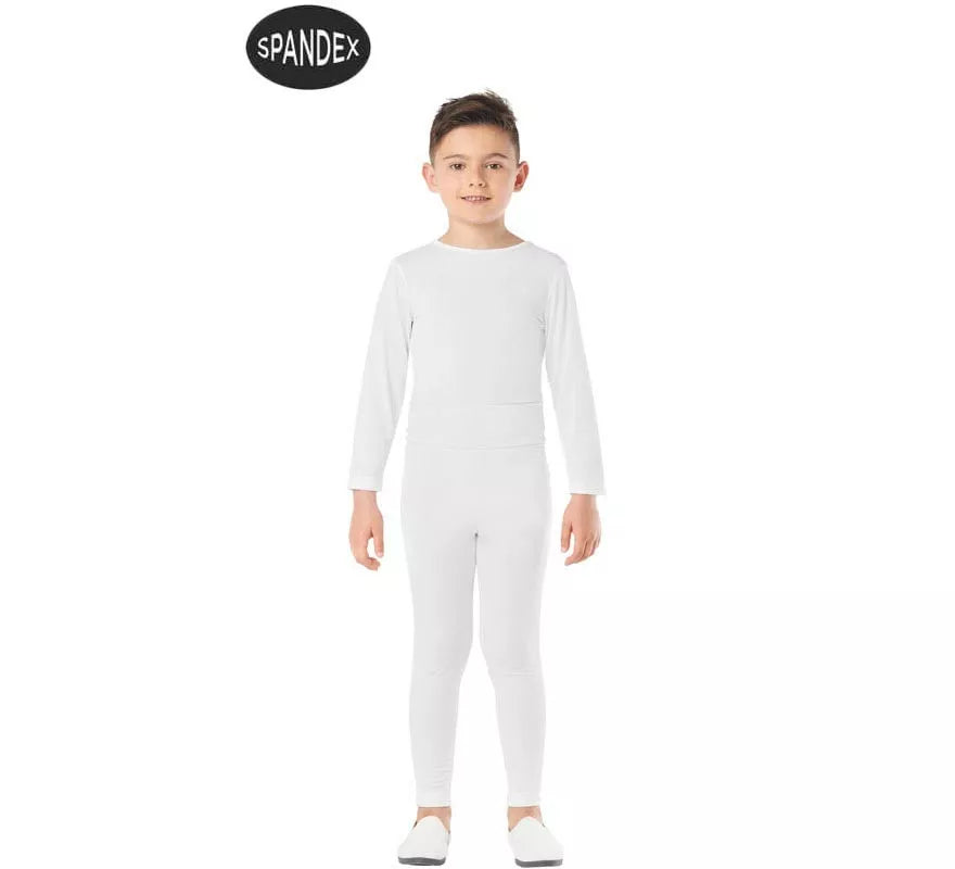 Translation missing: it.Conjunto Maillot Spandex en 2 piezas color Blanco para niños