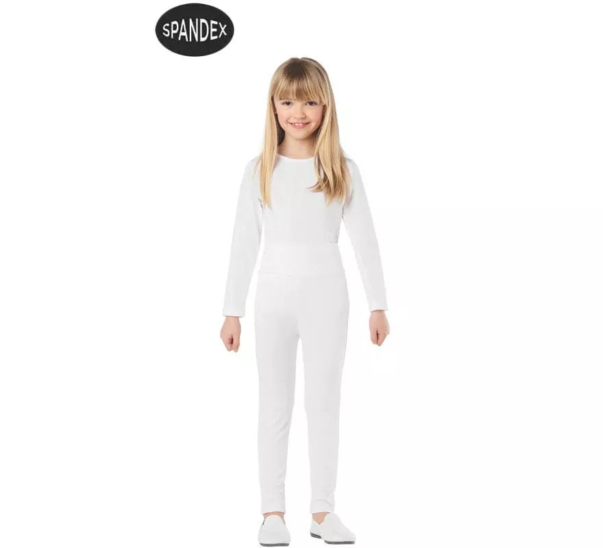 Translation missing: es.Conjunto Maillot Spandex en 2 piezas color Blanco para niños