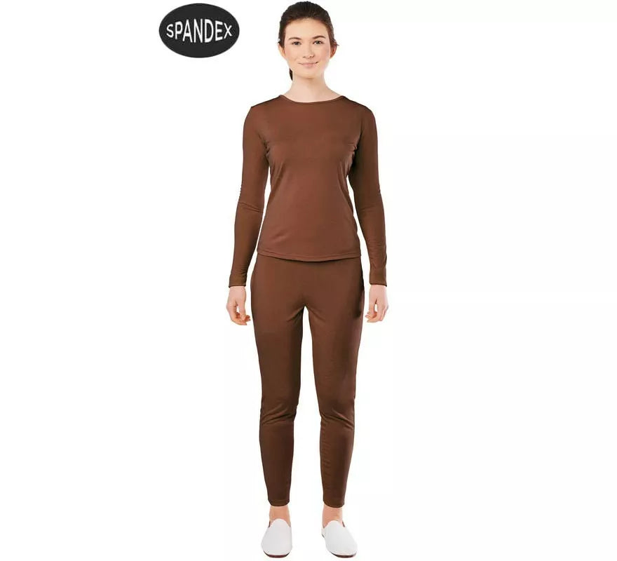 Translation missing: es.Conjunto Maillot Spandex en 2 piezas color Marron para mujer