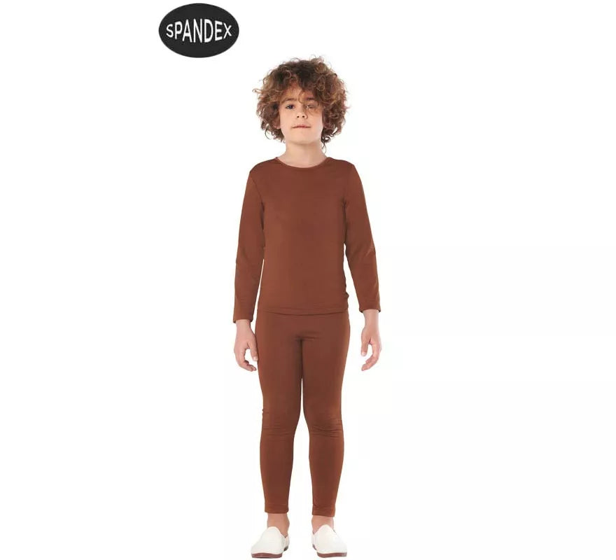 Translation missing: it.Conjunto Maillot Spandex en 2 piezas color Marron para niños