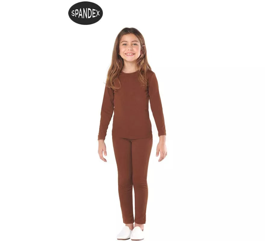 Translation missing: it.Conjunto Maillot Spandex en 2 piezas color Marron para niños