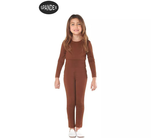Conjunto Maillot Spandex en 2 piezas color Marron para niños