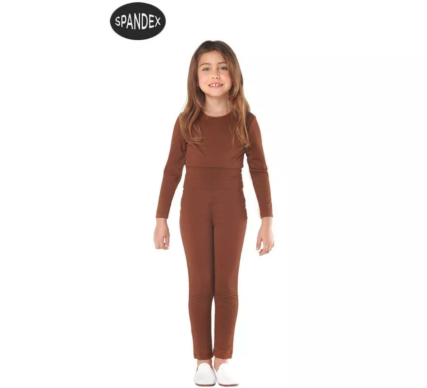 Translation missing: it.Conjunto Maillot Spandex en 2 piezas color Marron para niños