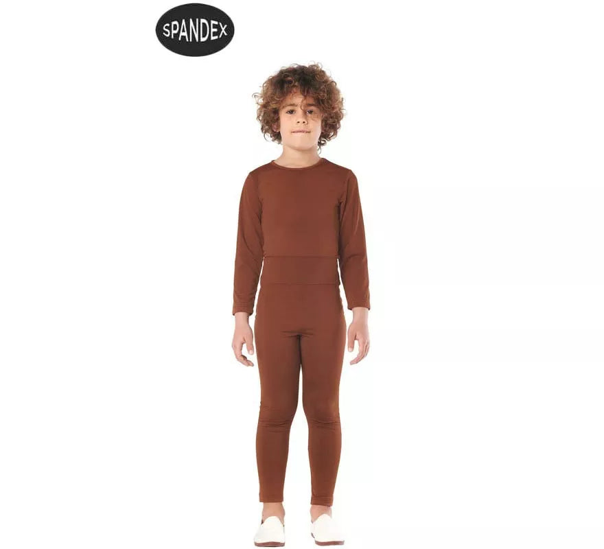 Translation missing: it.Conjunto Maillot Spandex en 2 piezas color Marron para niños