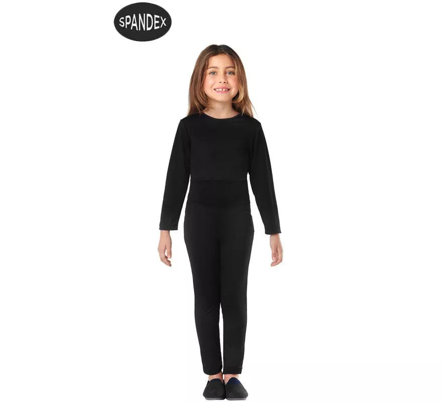 Translation missing: es.Conjunto Maillot Spandex en 2 piezas color Negro para niños
