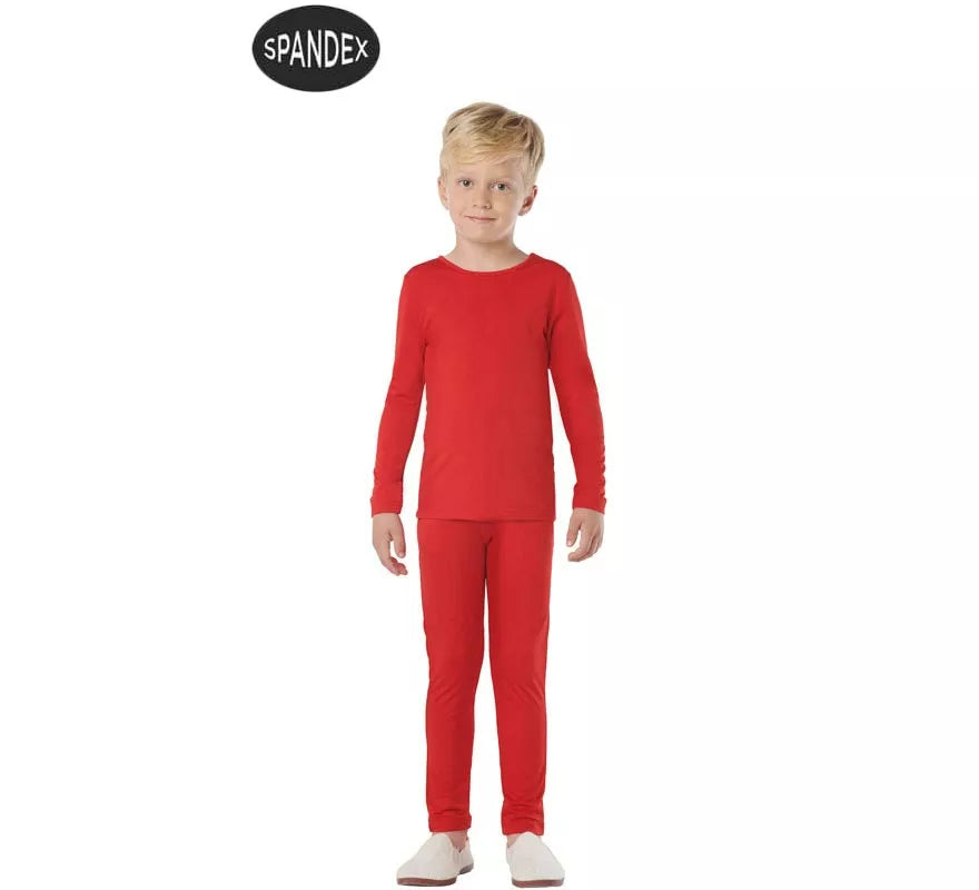 Translation missing: es.Conjunto Maillot Spandex en 2 piezas color Rojo para niños