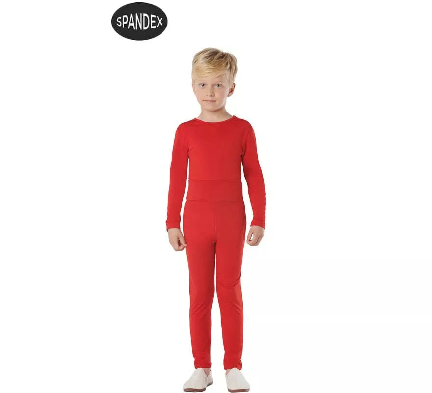 Translation missing: it.Conjunto Maillot Spandex en 2 piezas color Rojo para niños