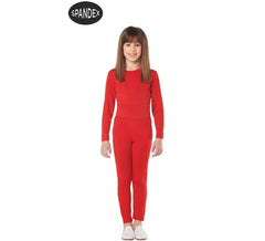 Set di body spandex rosso in 2 pezzi per bambini