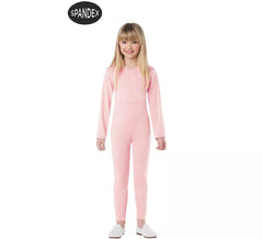 Set di body spandex rosa in 2 pezzi per bambini