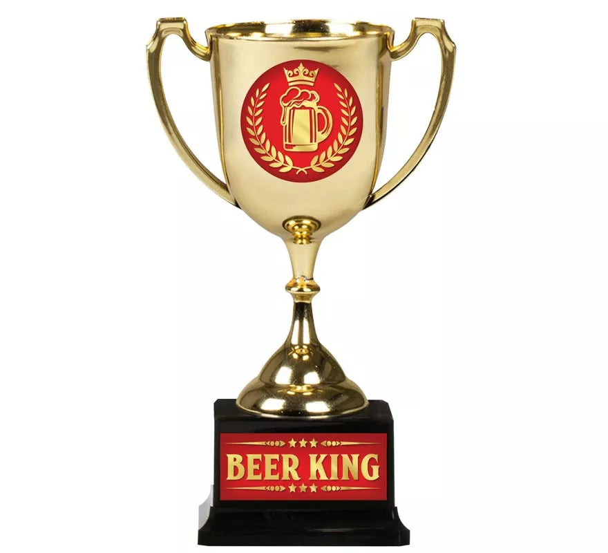 Translation missing: it.Copa Beer King dorado y rojo 18 cm