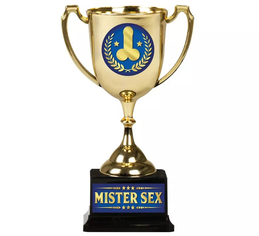 Translation missing: it.Copa Míster Sex dorado y azul 18 cm