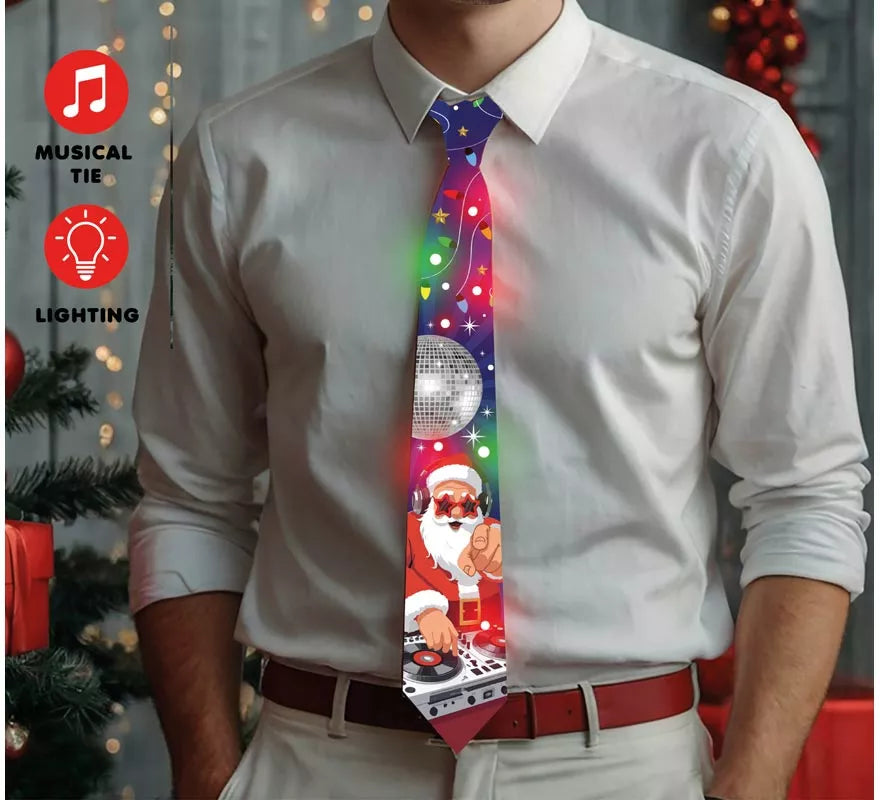 Translation missing: it.Corbata de Papá Noel DJ con Luz y Sonido de 45 cm