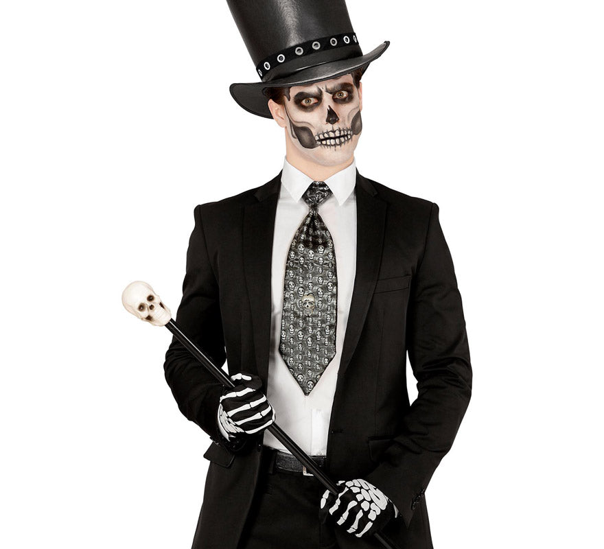 Translation missing: it.Corbata Halloween de Calavera Metalizada