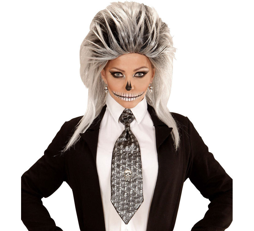 Corbata Halloween de Calavera Metalizada