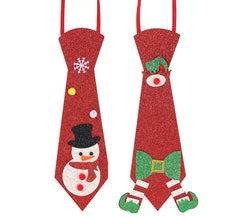 Cravatta Pupazzo di Neve ed Elfo in modelli assortiti da 8,5X24 cm