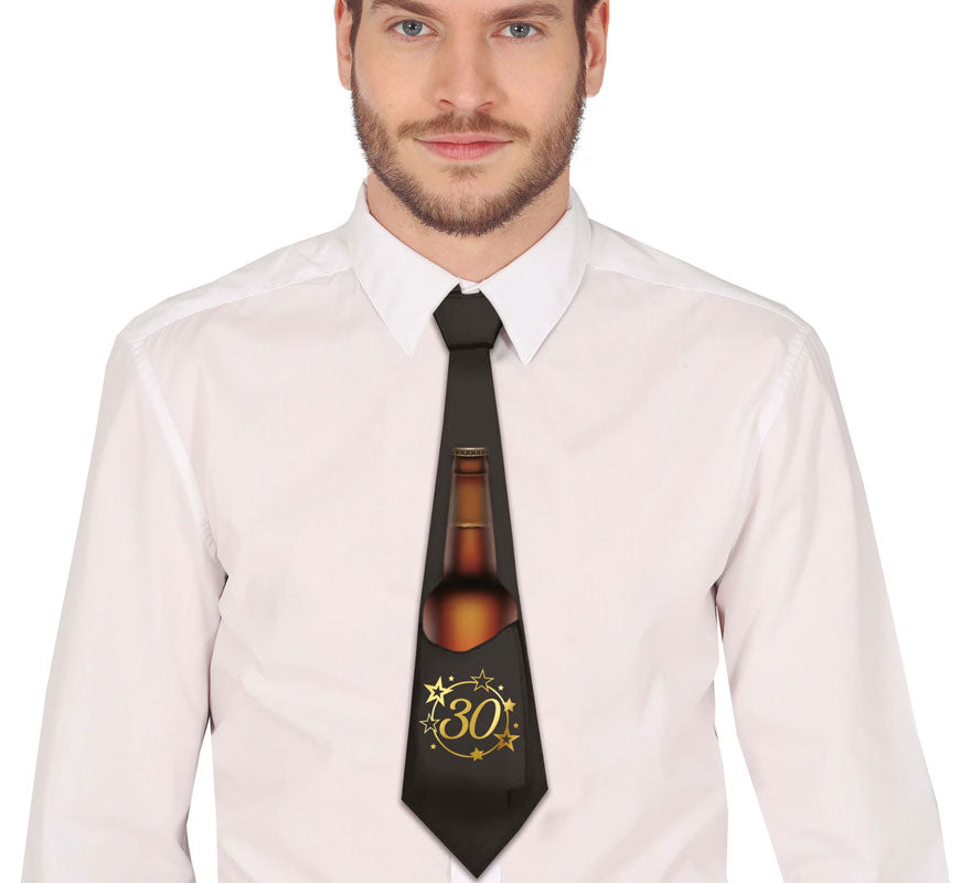 Corbata Negra de 30 Años Cumpleaños y Aniversarios