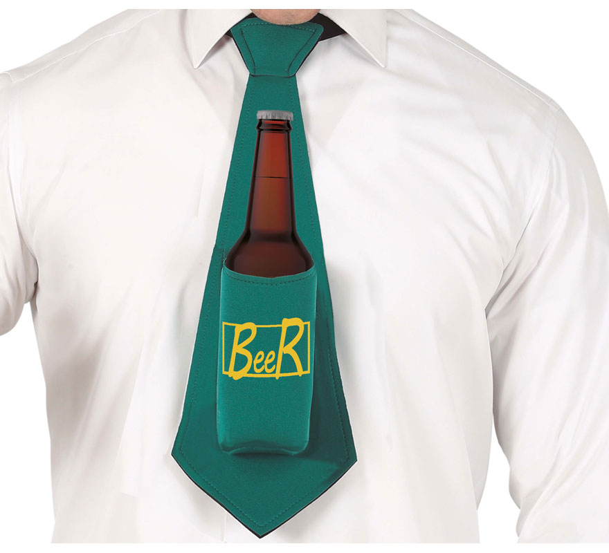 Translation missing: it.Corbata Porta Cervezas verde adulto