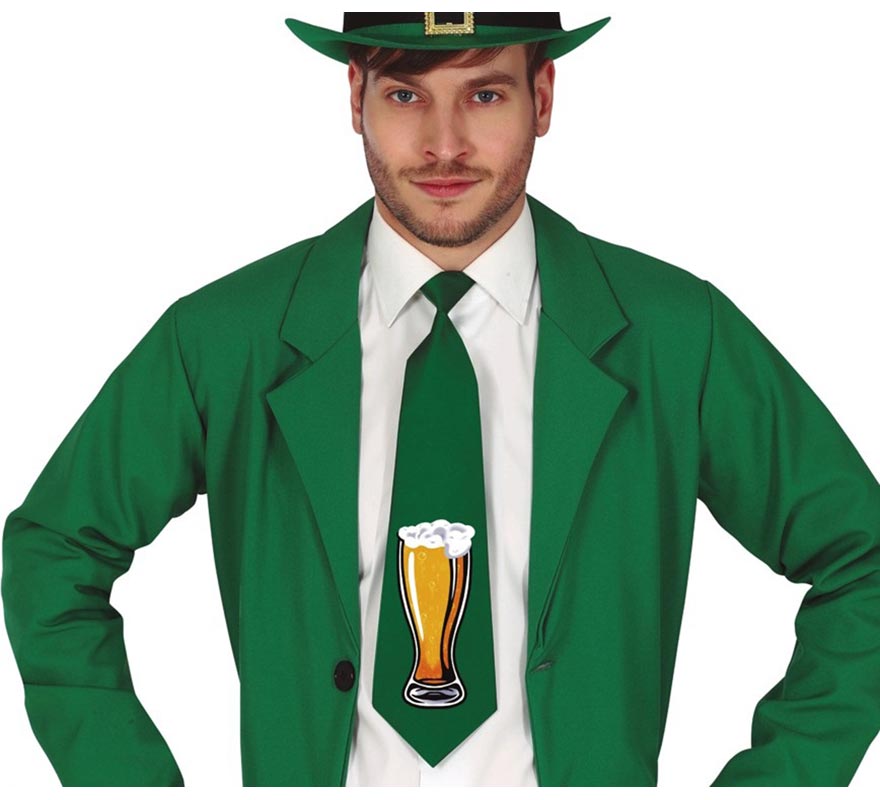 Translation missing: es.Corbata Verde con estampado de Cerveza de San Patricio