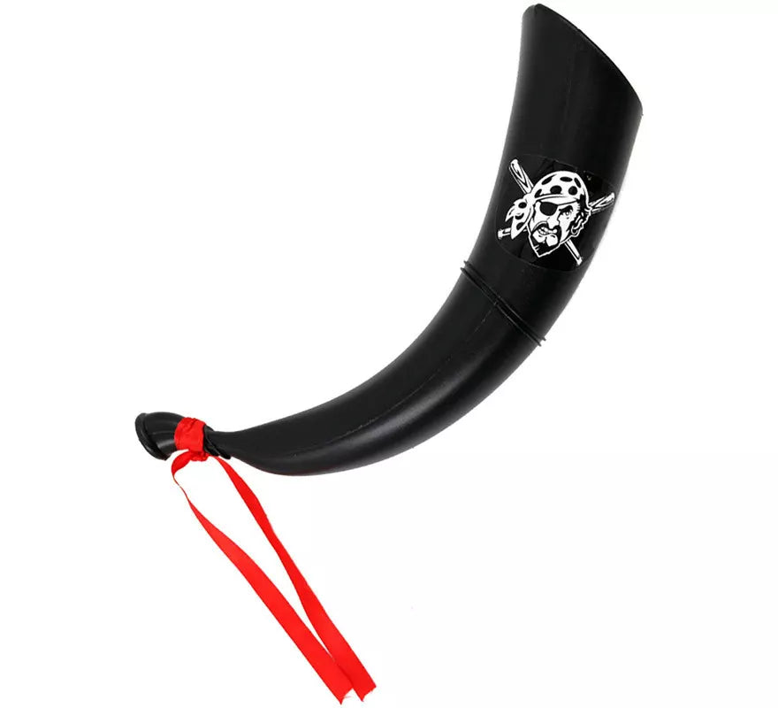 Translation missing: es.Corneta Pirata negra con cinta de 27 cm
