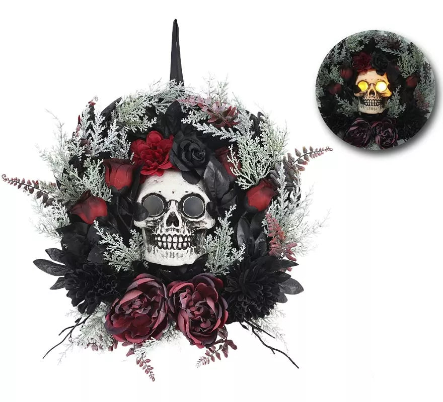 Translation missing: it.Corona de Calavera Halloween con Luz y Sonido