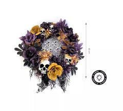 Corona di fiori viola con luce 42x42 cm